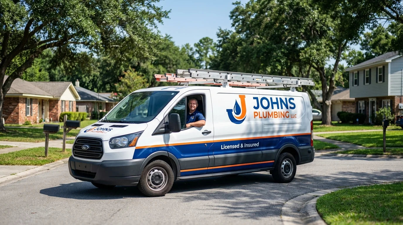 Johns Plumbing LLC service van in Marinette, WI
