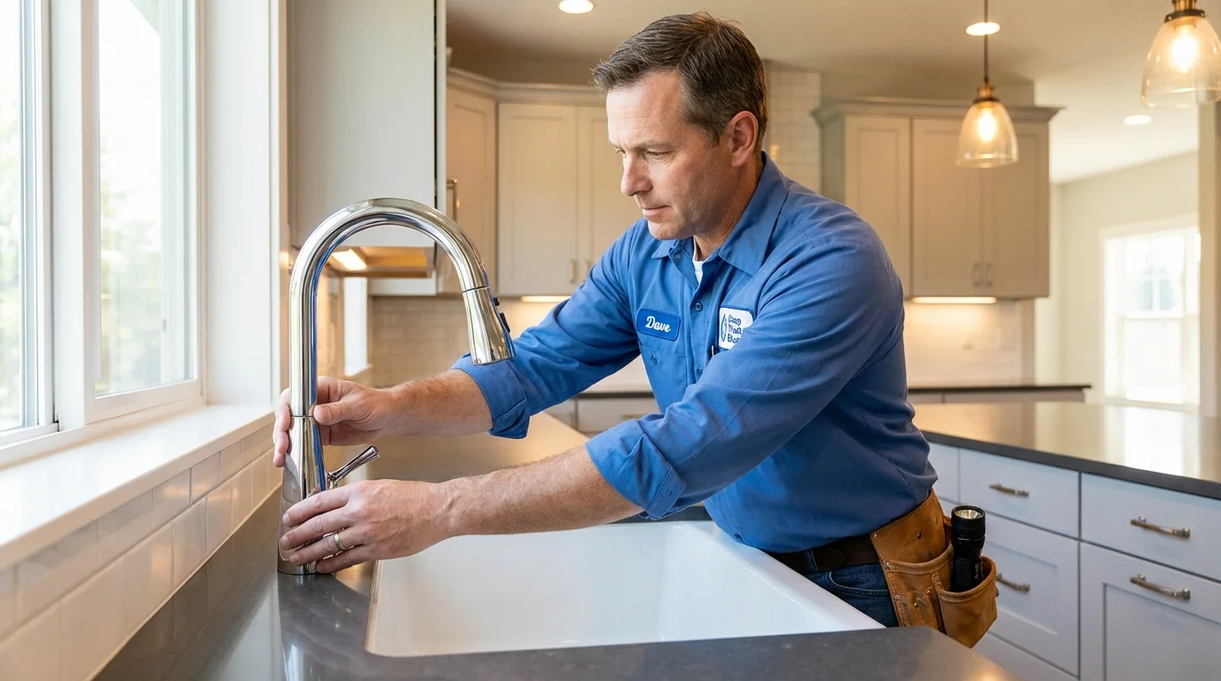 Kitchen faucet installation by Johns Plumbing LLC in Marinette